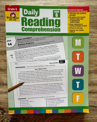 Daily Reading Comprehension Grade 6 Workbook by Evan Moor, Paperback