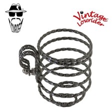 AUTHENTIC VINTAGE LOWRIDER SQUARE TWISTED STEEL BICYCLE CUP HOLDER IN BLACK.