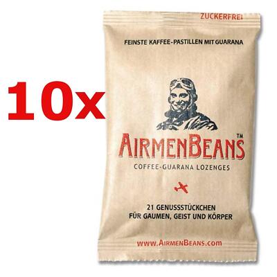 Airmen Beans 10x Kaffee Pastillen Guarana 210 St Coffein zuckerfrei AirmenBeans