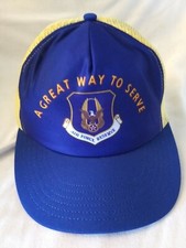 NOS Vintage 1980s USAF US Air Force Reserve US Military Trucker Hat Made in USA