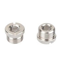 5/8"-27 Male to 3/8"-16 Female Microphone Screw Adapter Silver Color Nickel B...