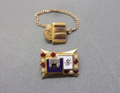Vintage SEMINARY TEMPLE LAPEL PIN Joseph Smith Jewel Seed Pearl, 1960 LDS Mormon