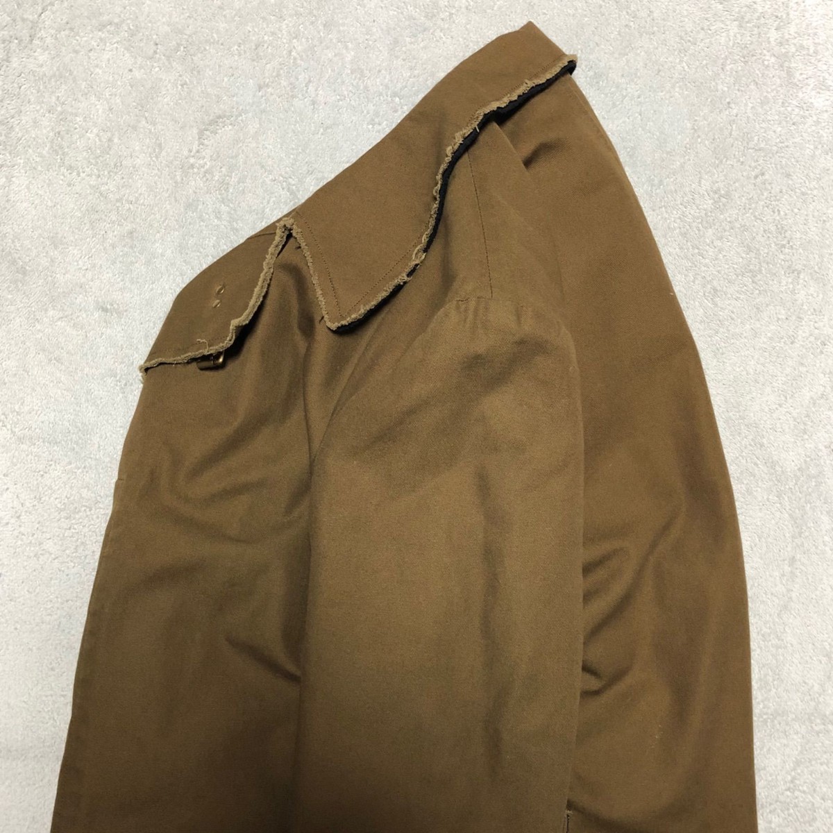 Rare Paul Smith Balmacaan Coat Uncut Cotton Wool Cowhide size-L