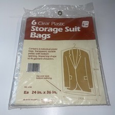 Nos 6 Clear Plastic Storage Suit Clothes Bags 24  X 36  Transparent Sloped G59