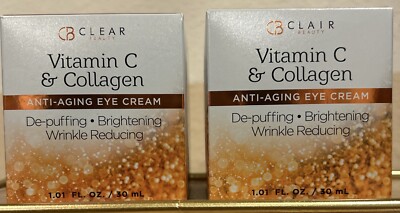 2X CB ClearVitaminC & Collagen Anti-Aging Eye Cream, De-puffing Wrinkle 30ml NIB