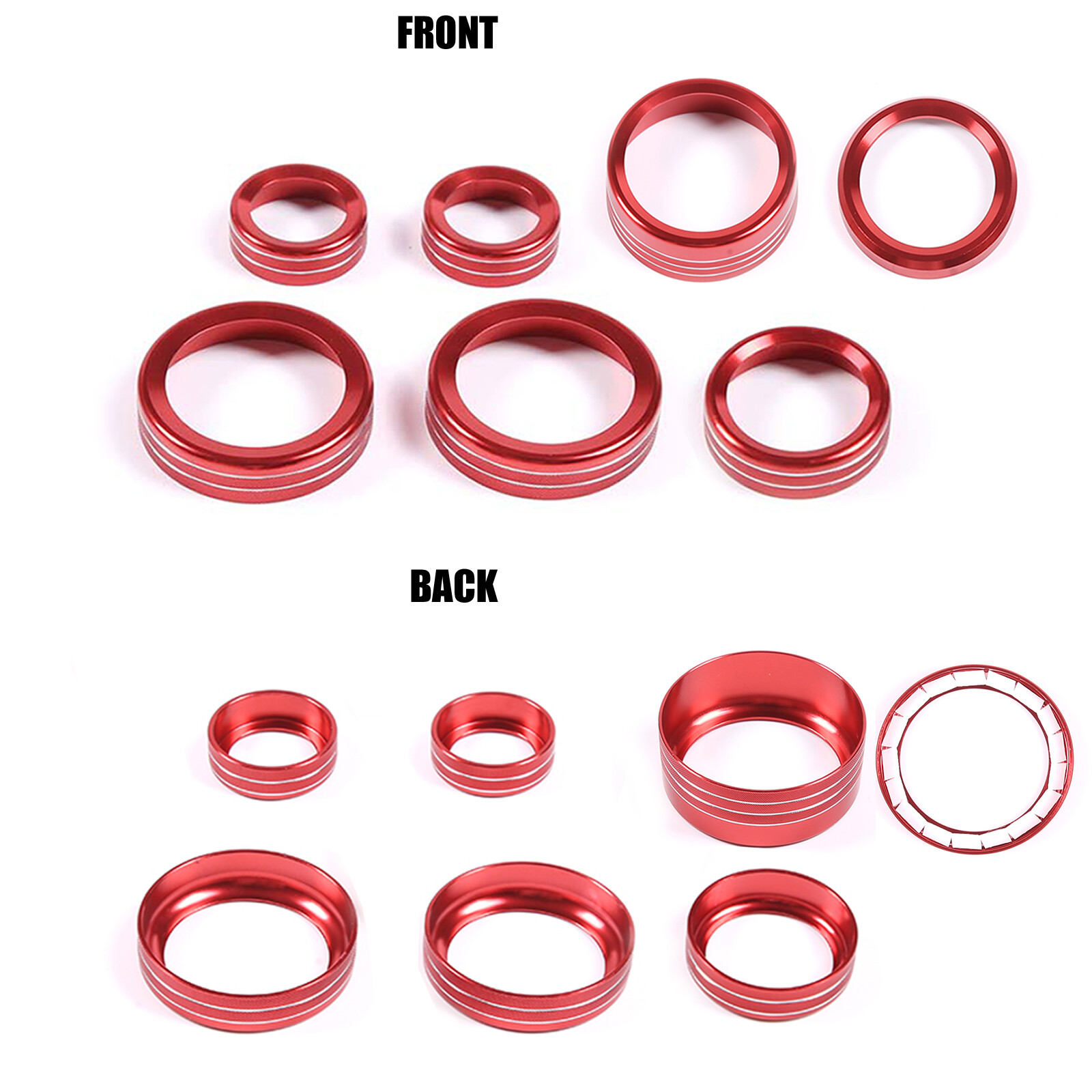 VekAuto AC Climate Control Knob Rings For Ford Maverick 2022-2023 - 4 Pcs Orange Aluminum Alloy Covers