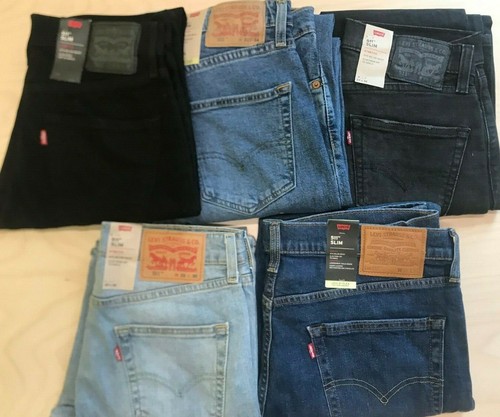 Original Levis 511 para hombre Jeans Pantalones Slim Fit Azul Piedra \u0026 rana  de color de los ojos | eBay