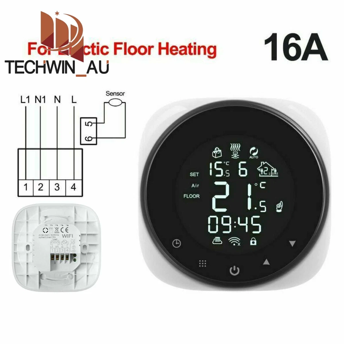 Smart LCD WiFi Voice Control Central Heating Thermostat / Alexa u0026 Google  L3AU | eBay