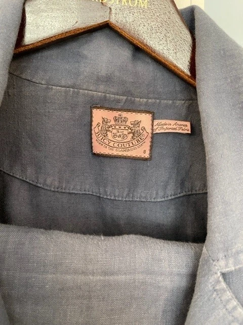 Blazer y Pantalones Juicy Couture Mujer 100% Lino Corbata Cintura Botón Talla 8 Foto 2 de 4