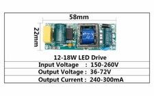 Led Driver trasformatore 12-18w da AC 150v-260v a DC 36-72v 240-300mA - ITALIA 