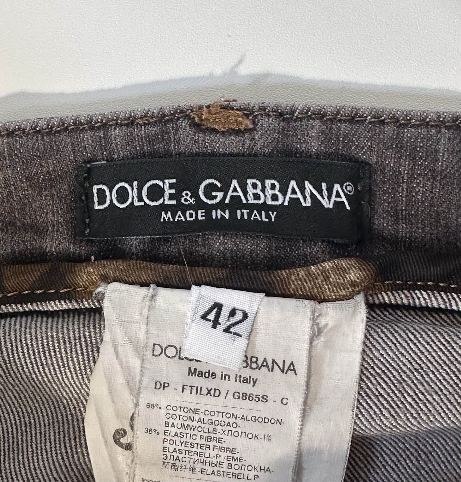 Dolce & Gabbana D&G Y2K Leopard Zip Hem Skinny Gray Jeans IT42 Italy image 3