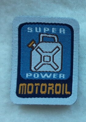 10 Aufnäher Motoroil Super Power blau 27 x 35 mm