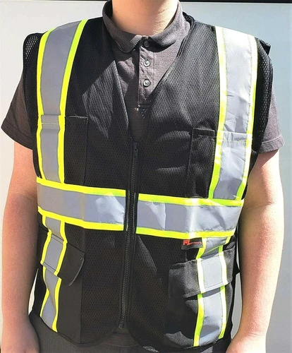 FX Two Tone HI-VIS Black Safety Vest with 4 Front Pocket (FXSV1001) video thumbnail