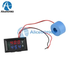 Voltmeter Current Voltage Amp Meter Hall Effect Sensor AC50-600V 10/50/100A