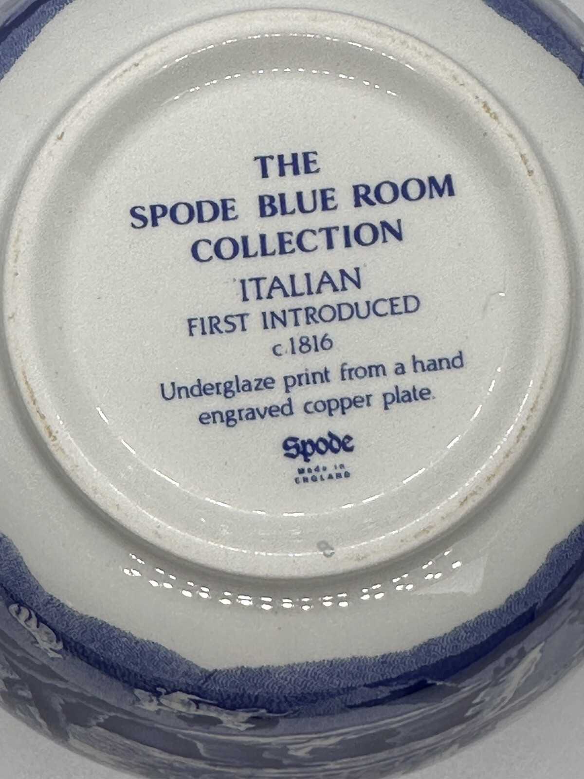 Vintage The Spode Blue Room Collection Italian 1st Intro c. 1816 Cup/Soup Bowl