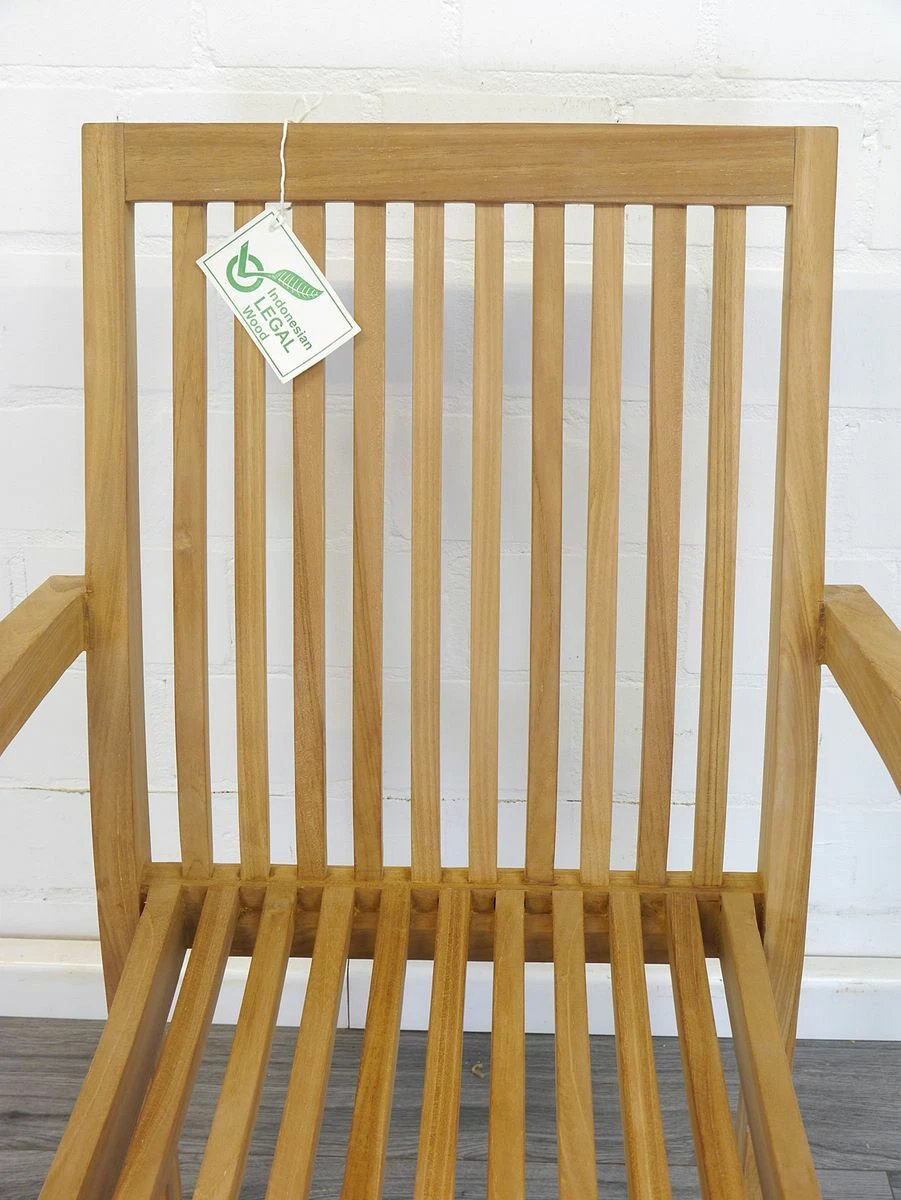 AFG Silla de jardín Sillas de jardín Silla apilable Sillas apilables Juego de 4 Teca (2694)