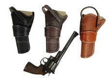 HOLSTERS FOR GUN REVOLVER SINGLE ACTION WESTERN SIX SHOOTER WAVY TOOLED LEATHER