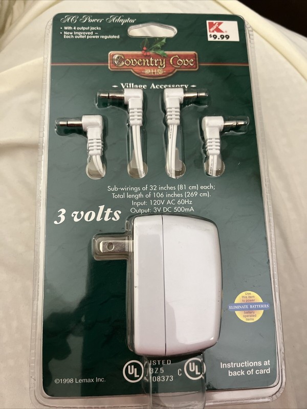 Vtg Coventry Cove AC Power Adapter Christmas Village New In Packaging