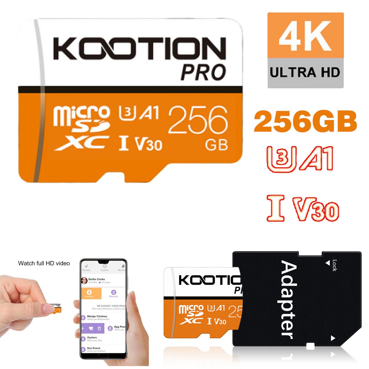Carte Mémoire SDXC 256GB Classe 10 UHS-I - Ultra Rapide