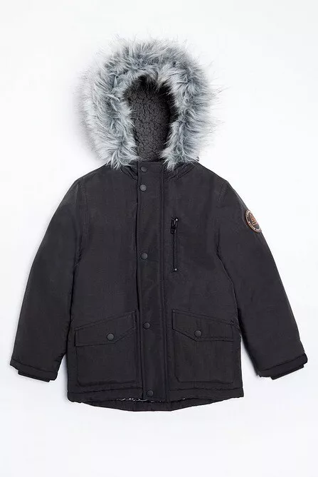 Boys black parka clearance jacket