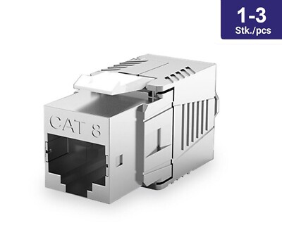 CAT8 RJ45 Keystone Jack Einbaubuchse FTP Modul Patchkabel Netzwerkkabel Adapter