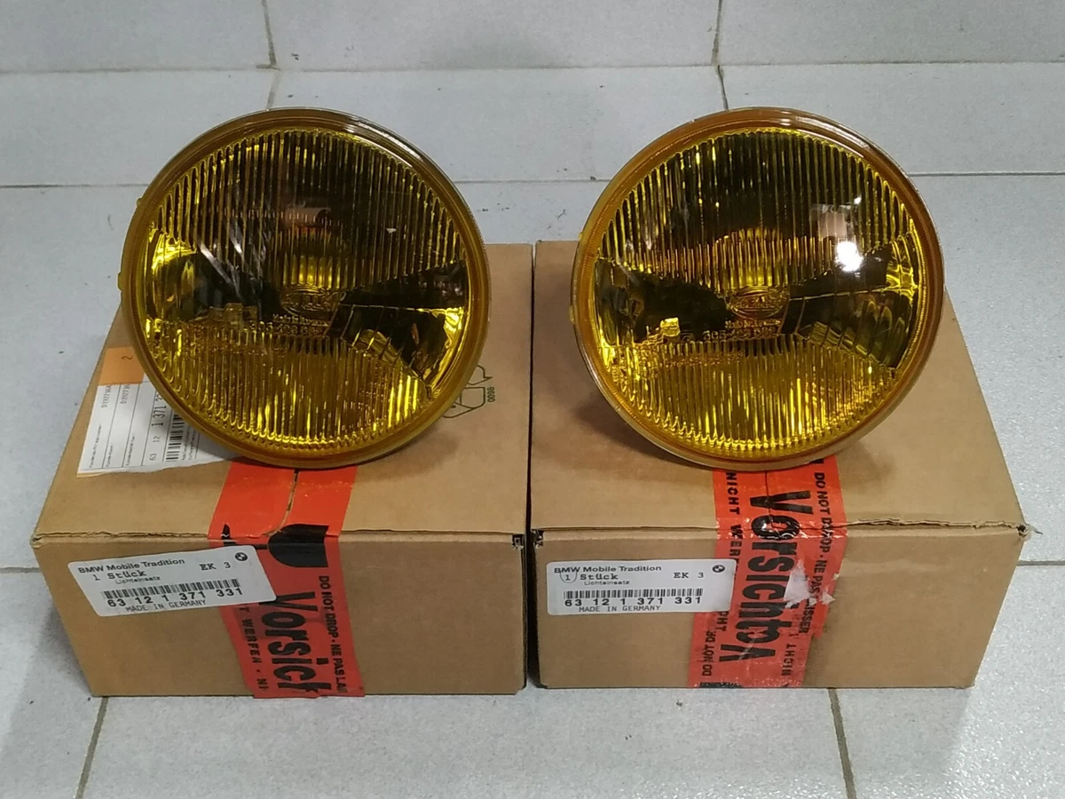 BMW E21-E12-E24 headlight low beams(2) insert yellow !!NEW  