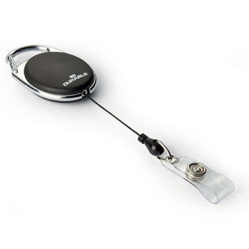 Durable 80cm Name ID/Card Badge Safety Strap Holder Reel Style Retractable Black - Bild 1 von 1