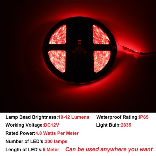 Red LED Boat Light Deck Waterproof 12V Bow Trailer Pontoon Lights Strip Marine - Foto 4 di 7