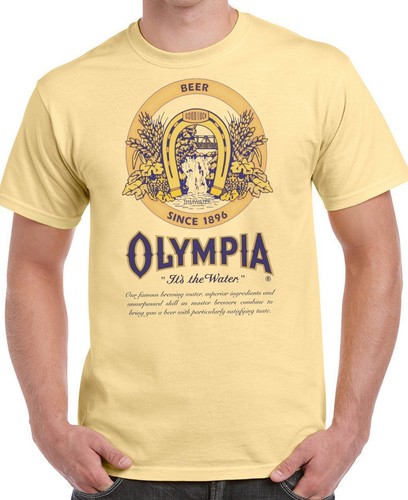 Camiseta Olympia Beer. Ceniza, caqui, blanco, amarillo pequeño -3X. Envío gratuito a EE. UU. - Imagen 4 de 4