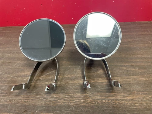 VINTAGE 1950s 1960s FORD CHEVY MOPAR 2 BAR FENDER MOUNT EXTERIOR MIRRORS PAIR