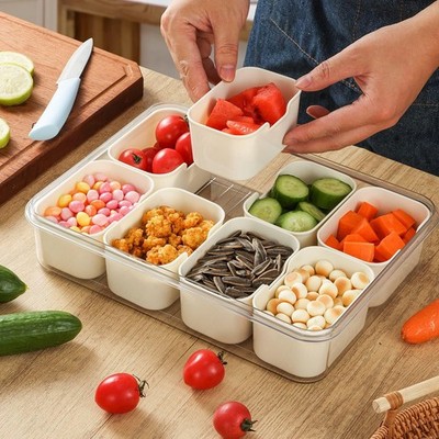 Snackbox Behälter Snack Box Snackbox Mit 8 Fächern Tragbar Snackschale Organizer