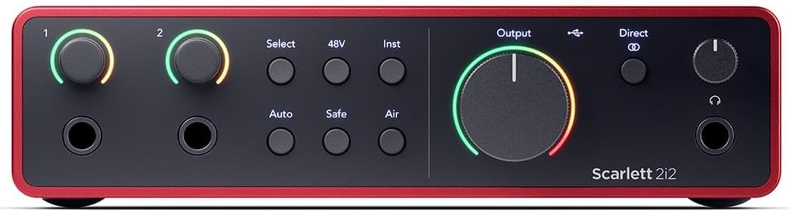 Focusrite Scarlett 2I2 4th Gen 2x2 USB Audio Interface With Single