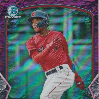 2023 Bowman Chrome Miguel Bleis Purple Lunar Glow Refractor /199 #BCP106 Red Sox