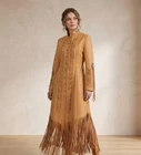 Women's Premium Leather Western Powwow Regalia Wedding Dress, Boho Festival Wear