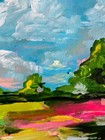 "Perfect Morning" Modern Art Acrylic Painting Landscape 9x12: LINDSAY KING SMITH — photo 7