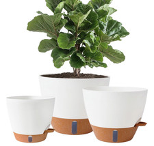 8/10/12 Inch Self Watering Pots for Indoor/Outdoor Plants - Large Plastic Plante