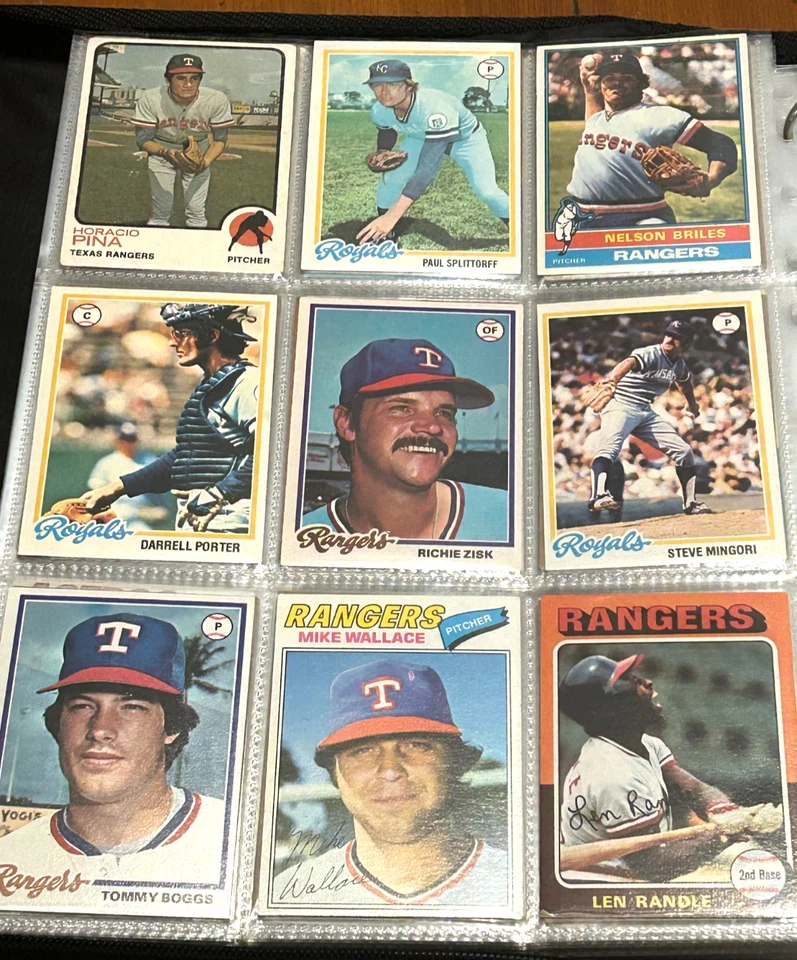 Лот из 36 винтажных коллекционных карточек Texas Rangers Topps 1970-е отличное состояние почти как новые - Изображение 4 из 4