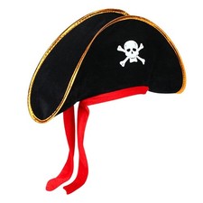 Pirate Hat Costume Cap Skull Print Pirate Captain Hat for Halloween Decorations
