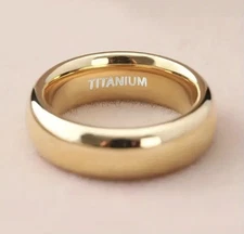 Unisex 6mm High Polish Comfort Fit Titanium Wedding Band