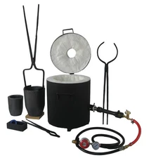 16 KG Gas Metal Melting Furnace Propane Forge Single Burner Copper 2 Crucibles