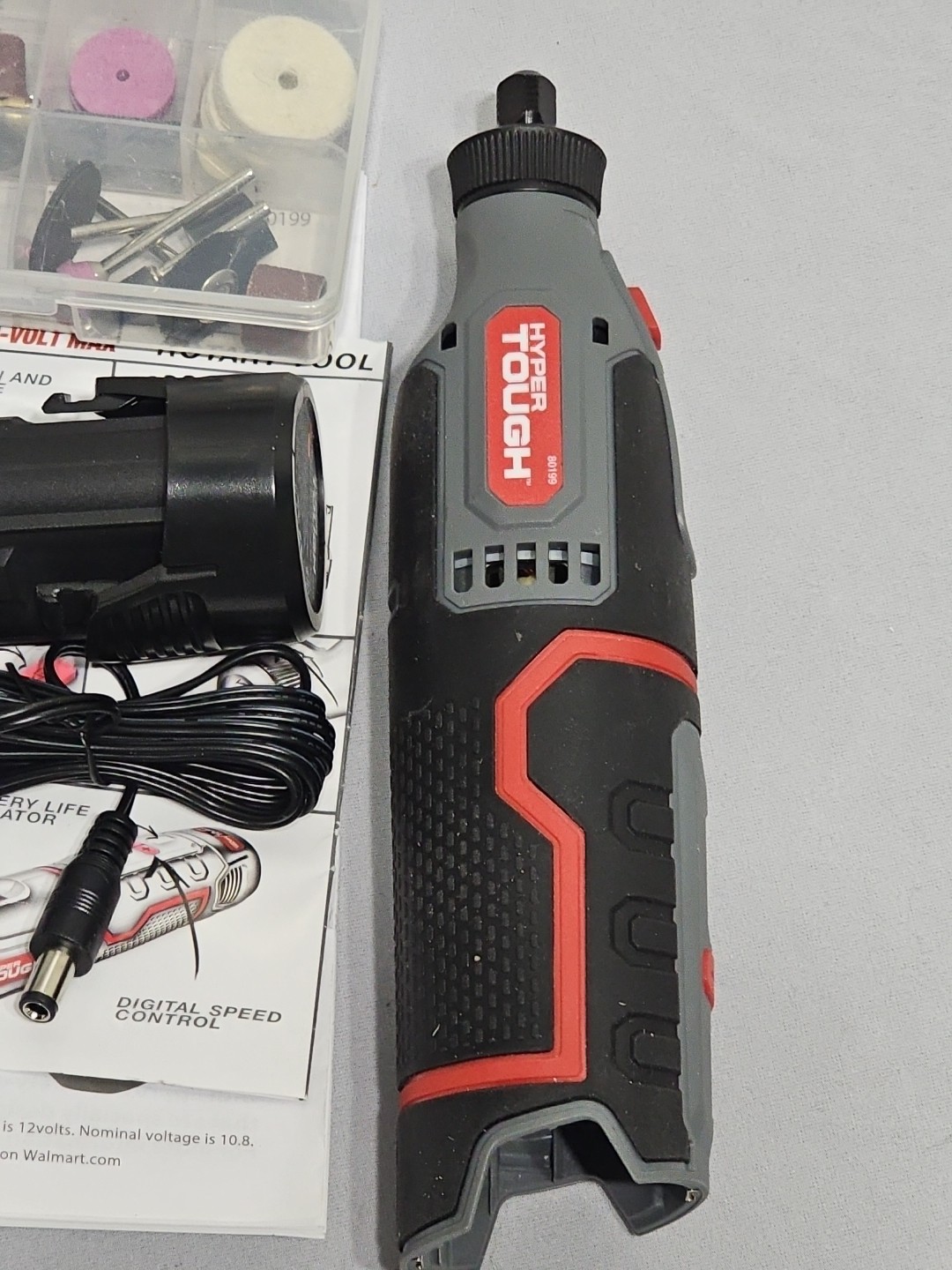 Hyper Tough 12V Max Cordless Rotary Tool with 40-Piece Accessory Kit OPEN BOX