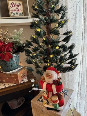 Pine Branch Stick Fiber Optic Christmas Tree 32'' Color Wheel TREE TRUNK BASE w