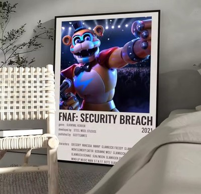 Five Night At Freddys  Poster Security Breach 12 X 18 Inch s UNFRAMED
