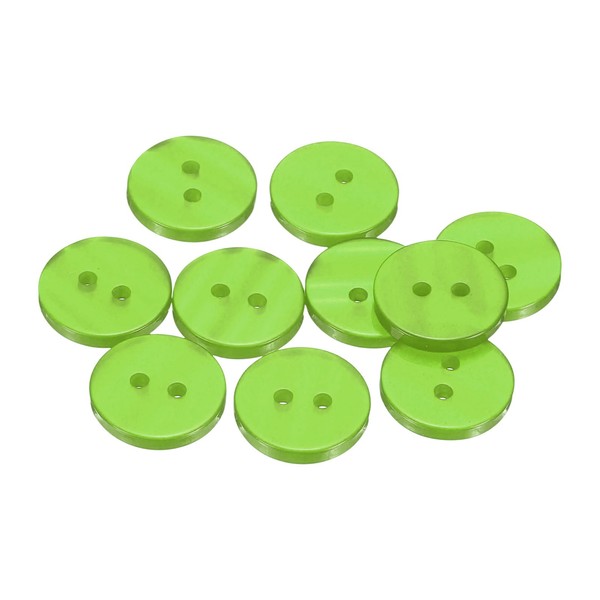 10Stk KnöPfe Kunstharz Zum NäHen,18Mm,Rund,Flach,2 LöCher,Kleidung,GrüN-image