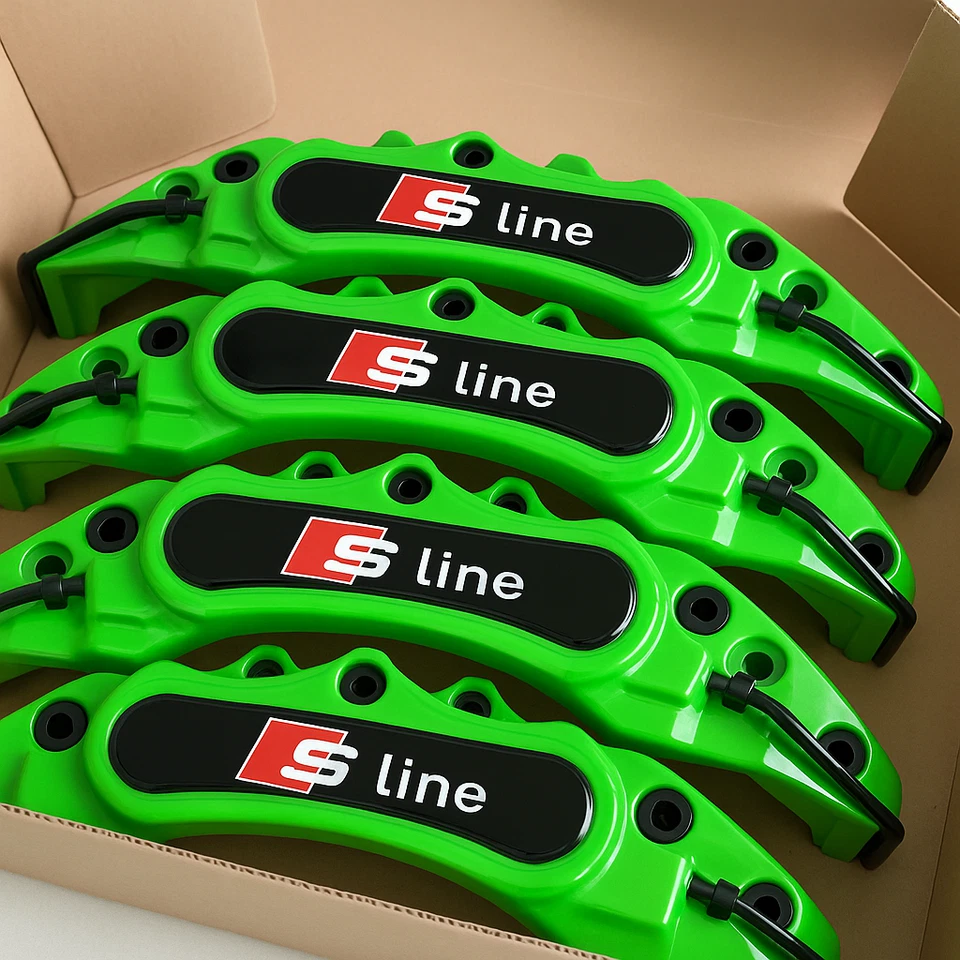 Cubiertas de pinza de freno AUDI verde para Audi A1 A3 A4 A5 A6 Q3 Q5 S-Line 4 piezas Foto 2 de 4