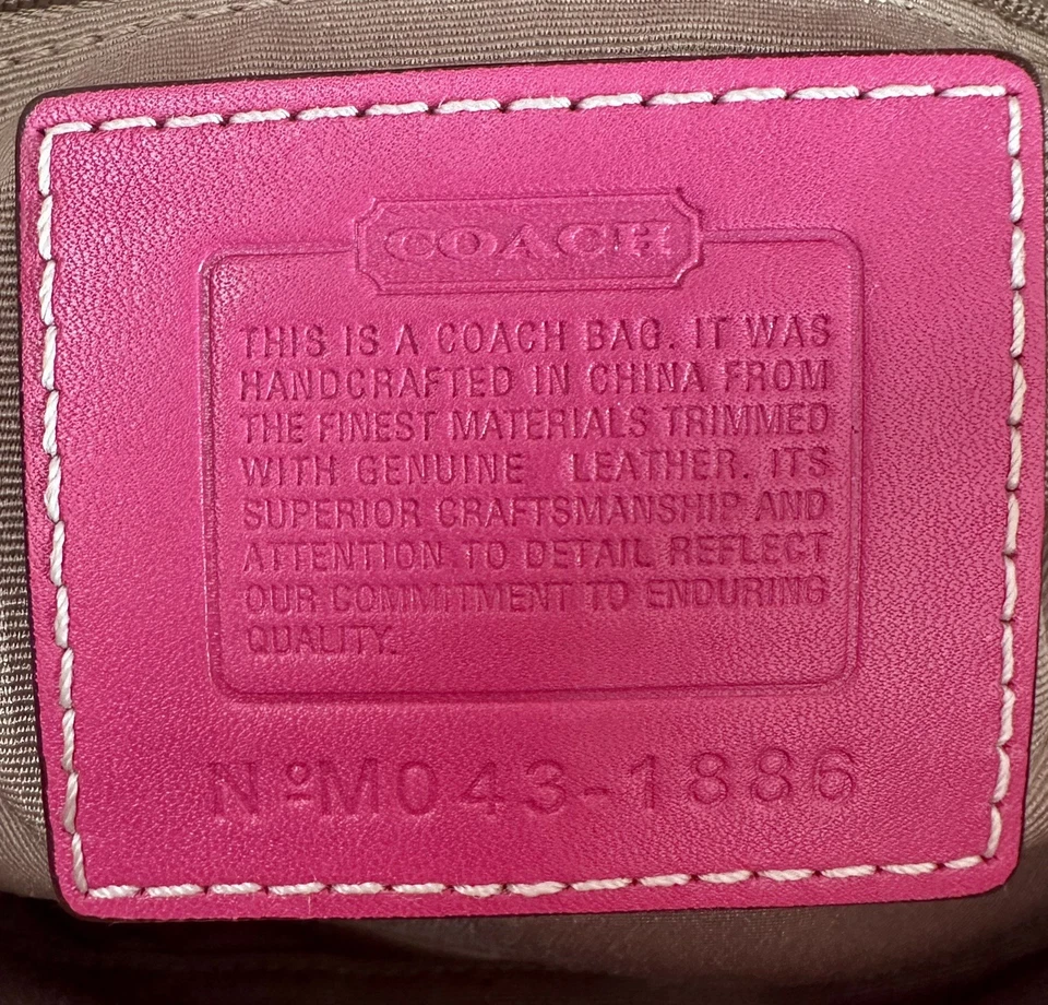 Coach Vintage PINK Striped Soho Hampton Leather Silver buckle Bag Cherry hangtag - Image 3 of 4