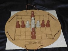Brandubh (Irish version of Hnefatafl), leather game board /3-D print