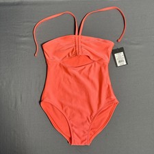 Girls Swimsuit, Art Class Shining Bright One Piece Cutout Neon Orange 10/12 NWT