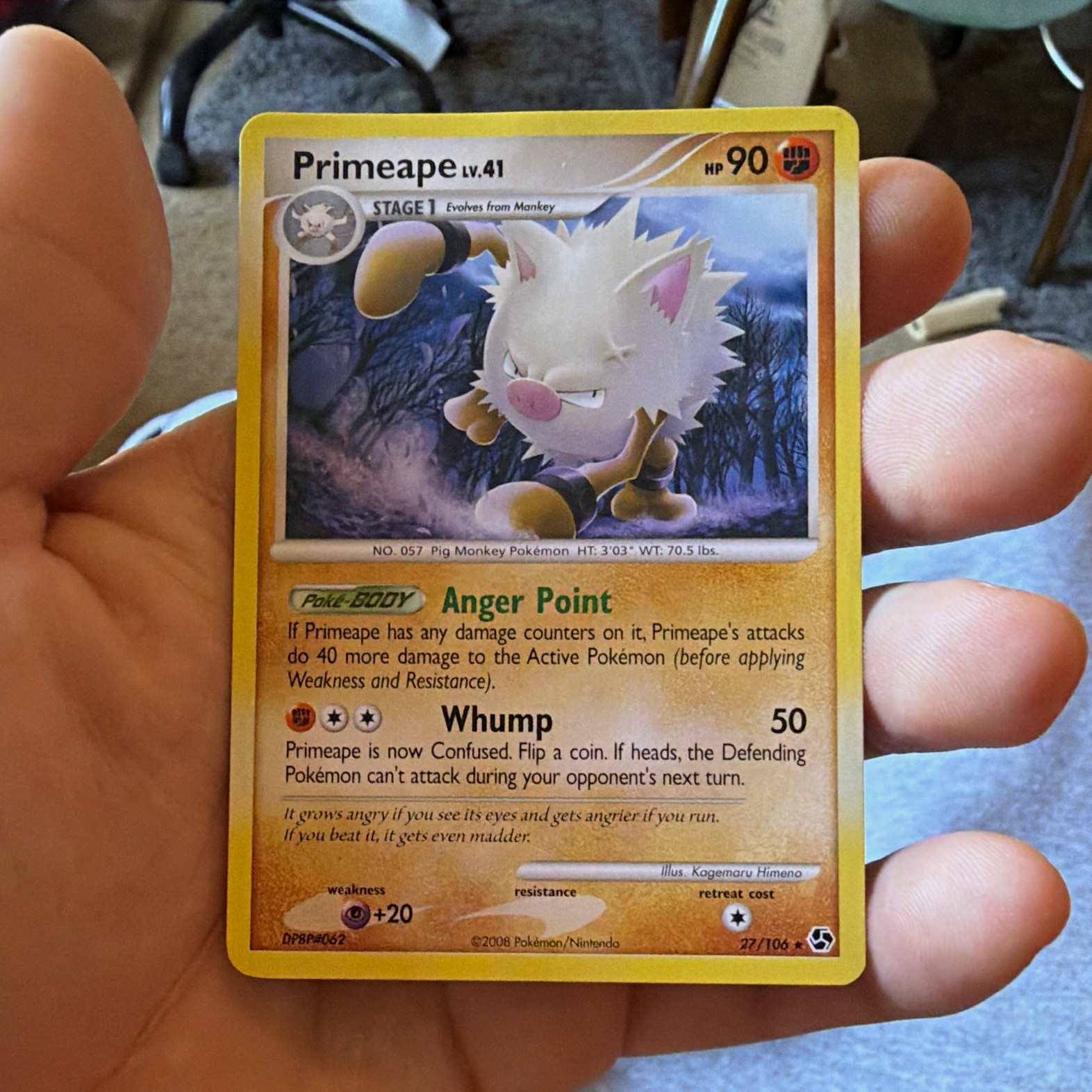 Nintendo Pokemon TCG Primeape 27/106 Great Encounters Uncommon 90 HP