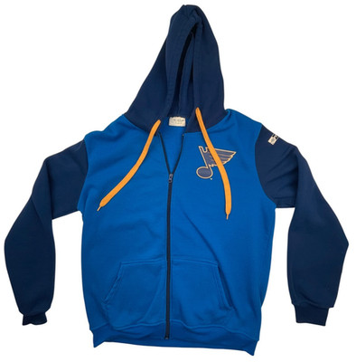 St Louis Blues Hockey Full Zip Blue Hoodie Size XL